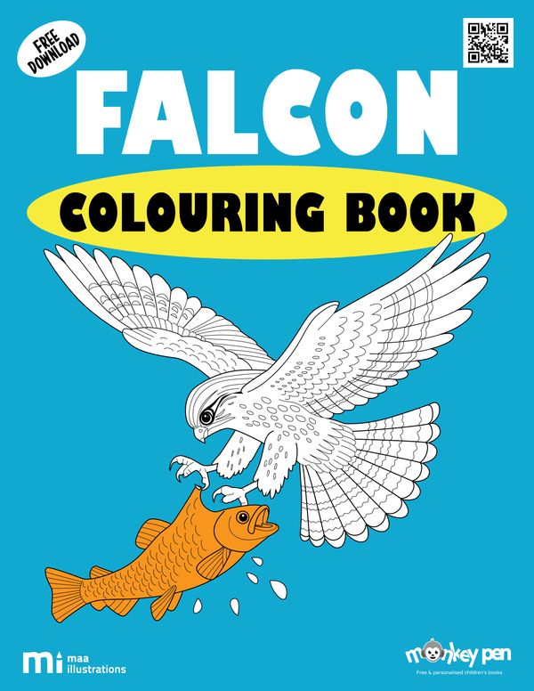 Falcon Coloring Book - Instant PDF Download