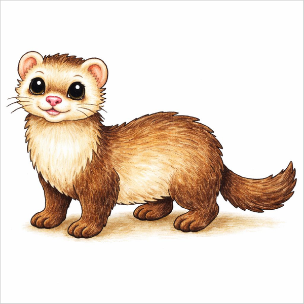 How to Draw a Ferret – Cute Animal Drawing for Kids
