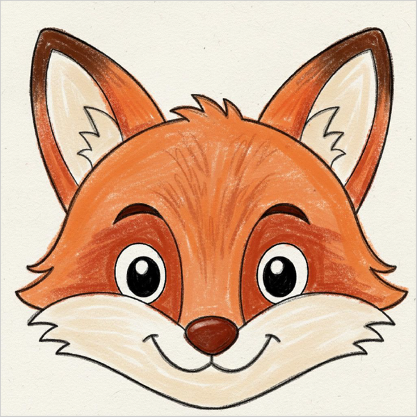 How to Draw a Fox Face – Easy Step-by-Step Animal Drawing for Kids