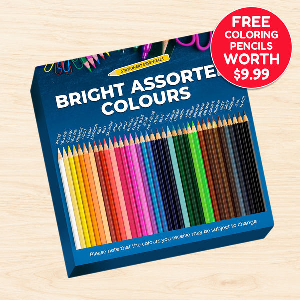 Jumbo Coloring Book Bundle - 5 Themed Printed Books + Free Coloring Pencils Set + Free Shipping!