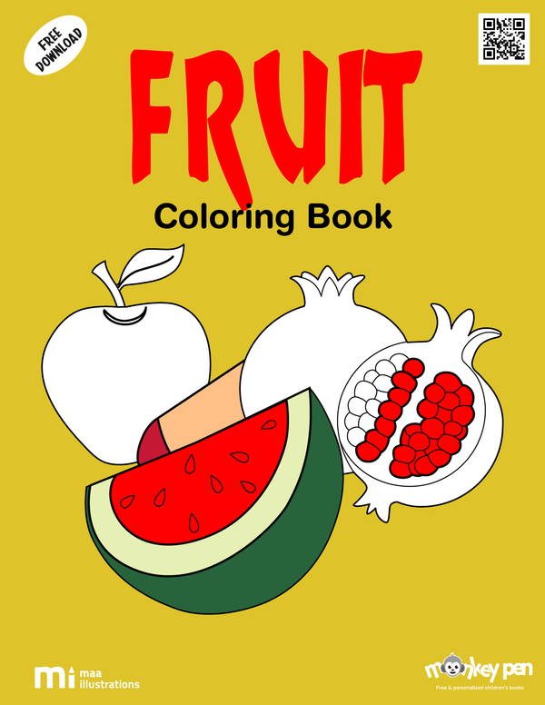 Downloadable Fruits Coloring Book