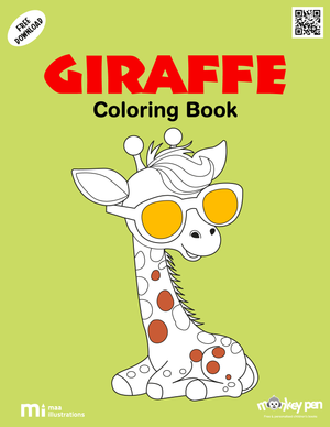 Giraffe colouring page for kids with spots and long neck, perfect for educational activities on jungle animals.