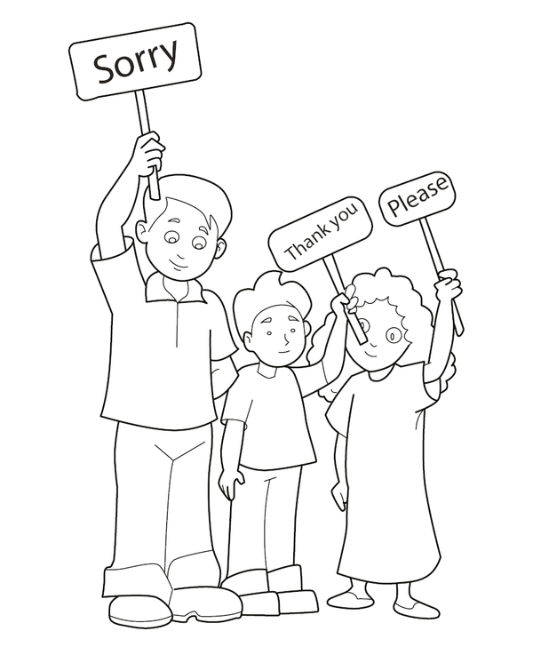 Printable Good Manners Coloring  Book