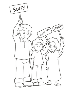 Good Manners coloring page – fun and educational printable for children