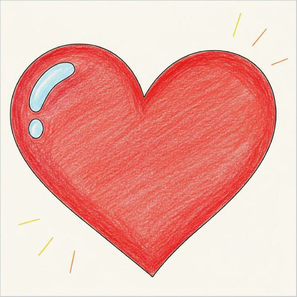 Cute heart illustration for children’s coloring activity