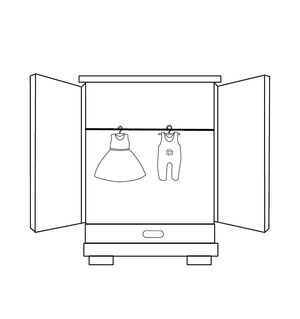 Simle wardrobe coloring page – fun and educational printable for children