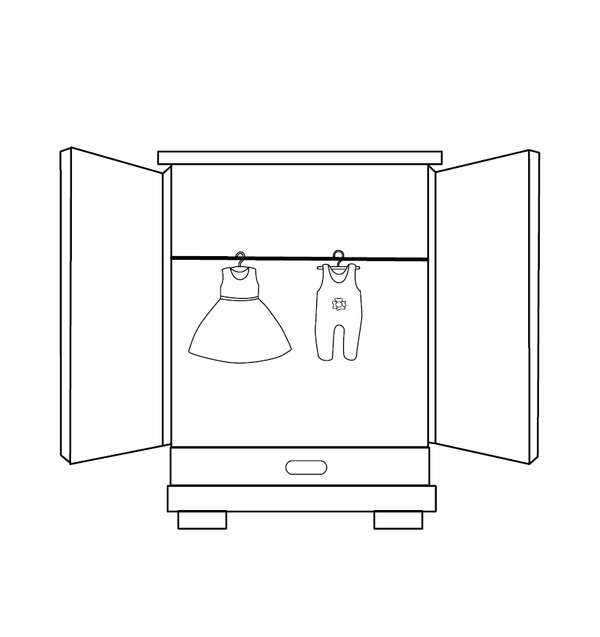 Simle wardrobe coloring page – fun and educational printable for children