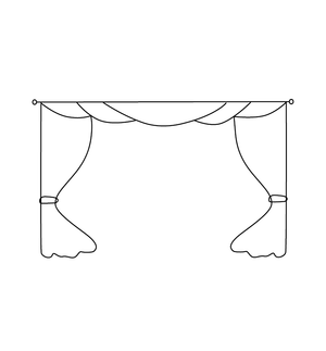 Simple curtaincoloring page – fun and educational printable for children