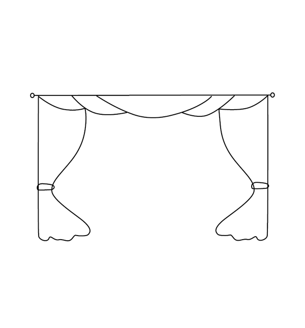 Simple curtaincoloring page – fun and educational printable for children