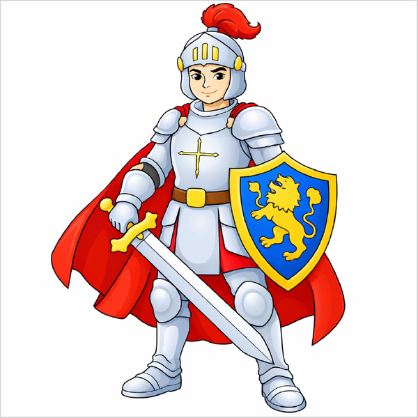 How to draw a knight step by step for kids, easy medieval character drawing tutorial, simple armor sketch guide for beginners