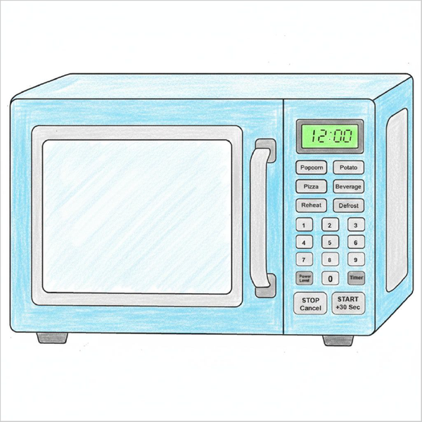 Printable microwave drawing sheet for creative learning activities.