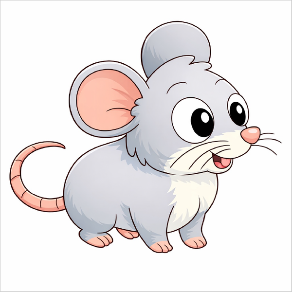 How to draw a mouse step by step, simple mouse drawing tutorial for kids and beginners with easy animal sketch