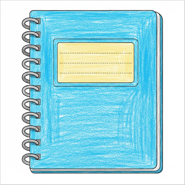 How to Draw a Notebook – Easy School Object Drawing for Kids