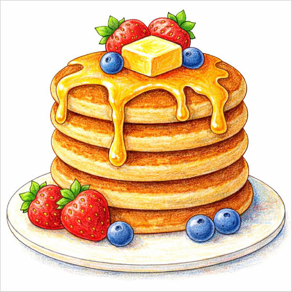 How to Draw a Pancake – Easy Breakfast Food Drawing for Kids
