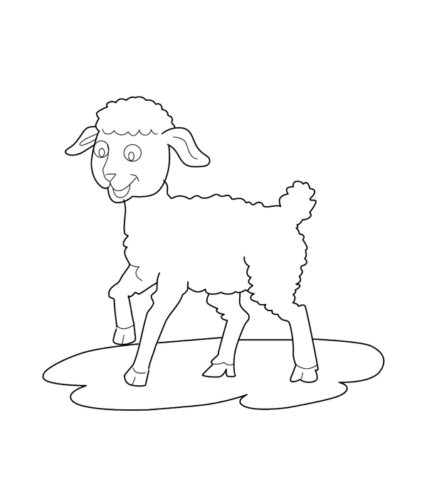 Sheep coloring page – printable animal drawing for children