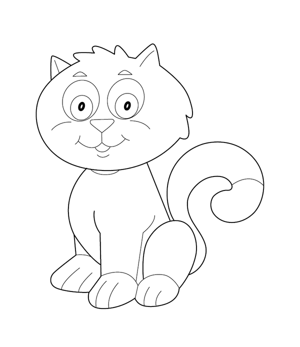 Cat Coloring page – printable animal drawing for children