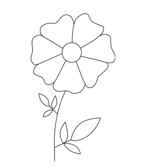 simple flower image coloring page – fun and educational printable for children
