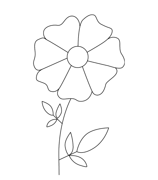 simple flower image coloring page – fun and educational printable for children