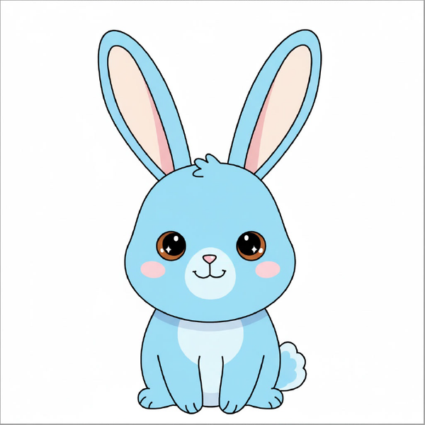 How to draw a rabbit full body step by step, easy cute bunny drawing tutorial, simple animal sketch for kids