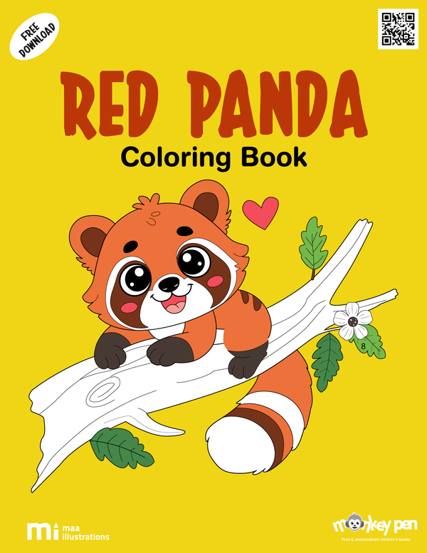Red panda Coloring Book