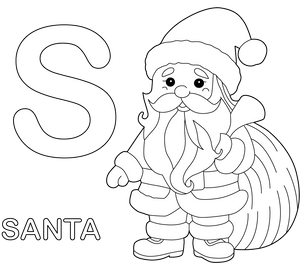 S for Santa coloring page – fun and educational printable for children