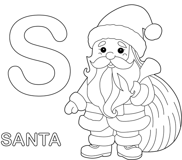 S for Santa coloring page – fun and educational printable for children