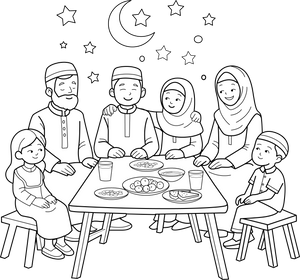 Sawm Fasting During Ramadan coloring page – fun and educational printable for children