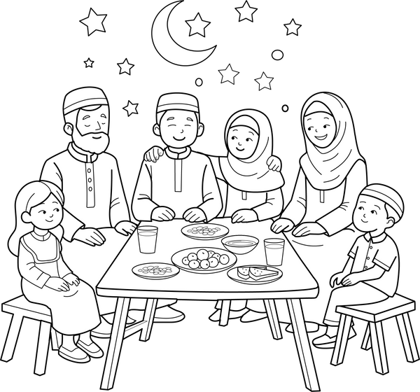 Sawm Fasting During Ramadan coloring page – fun and educational printable for children