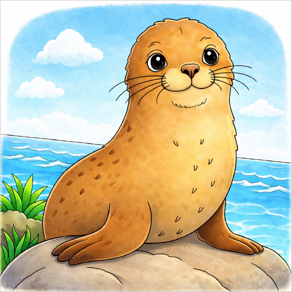 How to draw a sea lion step by step for kids, easy cute sea lion drawing tutorial, simple ocean animal sketch guide for beginners