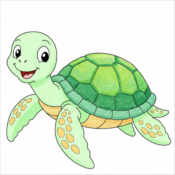 How to Draw a Tortoise – Easy Step-by-Step Shell Animal Drawing for Kids