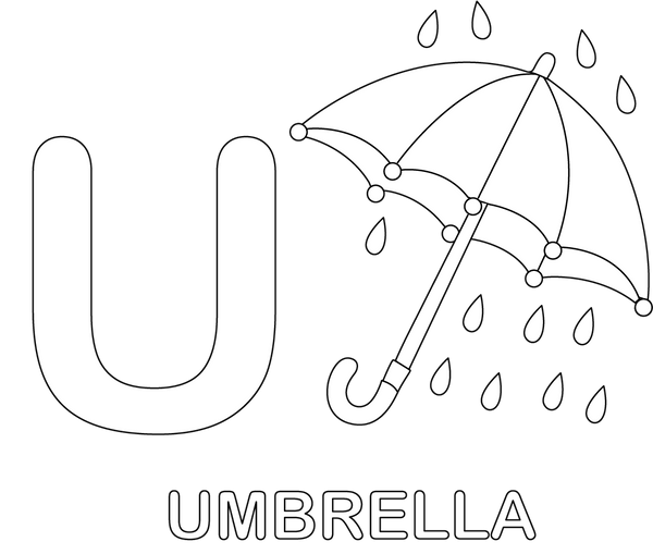 U for Umbrella coloring page – fun and educational printable for children