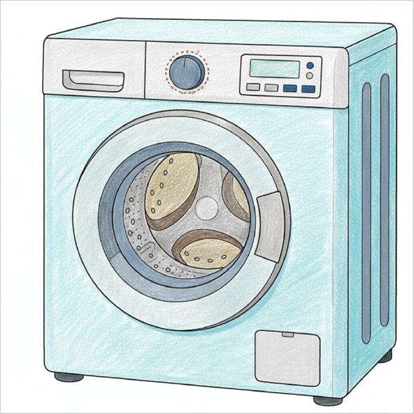 Easy washing machine illustration designed for children’s coloring and drawing fun