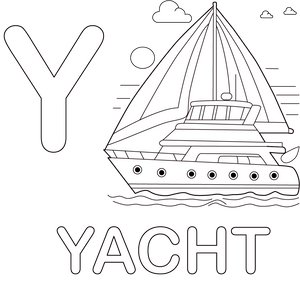 Y for Yacht coloring page – fun and educational printable for children