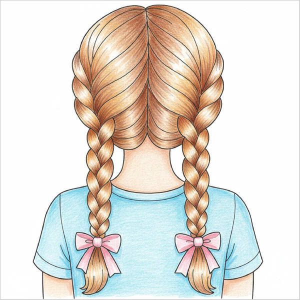How to Draw Braids – Easy Hairstyle Drawing for Kids