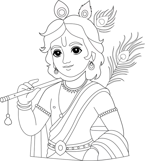 Free Lord Krishna Coloring Book PDF