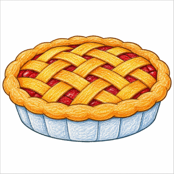 How to Draw a Pie – Easy Dessert Drawing for Kids