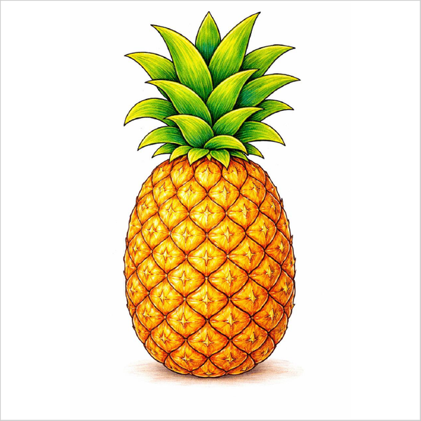 How to Draw a Pineapple – Easy Tropical Fruit Drawing for Kids