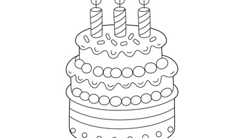 Birthday Cake Colouring Picture| Free Colouring Book for Children