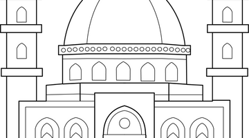 Mosque Colouring Page | Free Colouring Book for Children