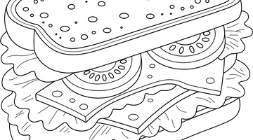 Sandwich Colouring Page | Free Colouring Book for Children