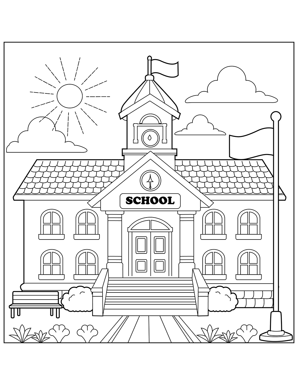 school image coloring page