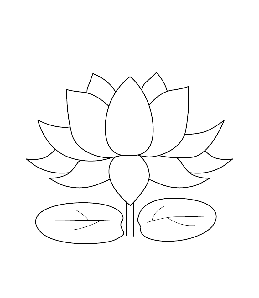 lotus easy drawing for kids - Clip Art Library
