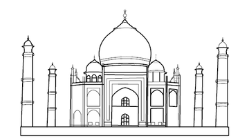 Taj Mahal Colouring Picture | Free Colouring Book for Children