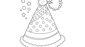 Birthday Cap Colouring Sheet | Free Colouring Book for Children