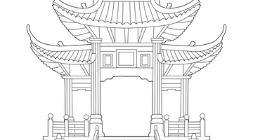 Chinese Temple Colouring Page | Free Colouring Book for Children