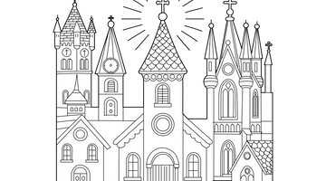 Printable Church and Cathedral Page | Free Colouring Book for Children