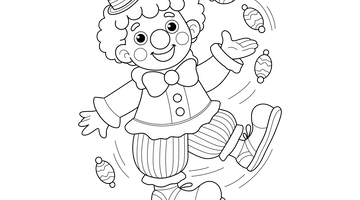 Circus Clown Colouring Picture | Free Colouring Book for Children