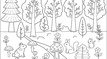 Printable Forest Scenery Colouring Page | Free Colouring Book for Children