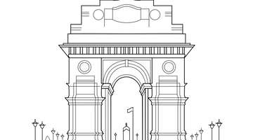 India Gate Colouring Page | Free Colouring Book for Children