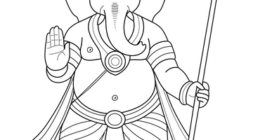 Lord Ganesha Colouring Page | Free Colouring Book for Children